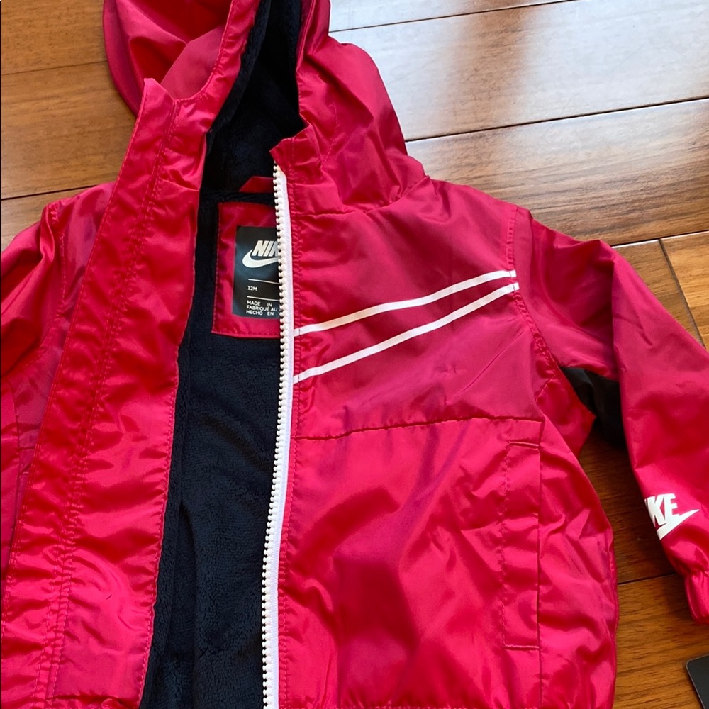 Nike Kids Red Hooded Jacket - Picture 3 of 4